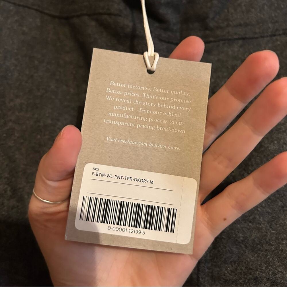 Everlane Dark Charcoal Wool Gray High-Rise Straight Trousers - Picture 4 of 9